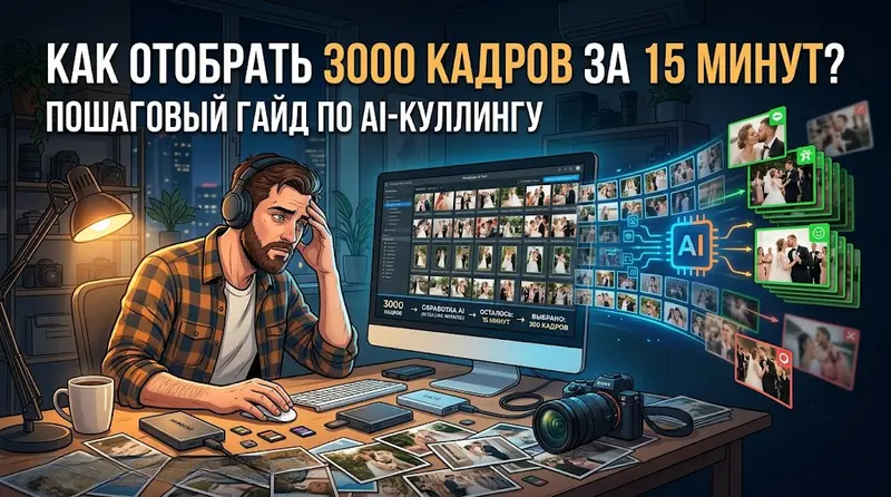 Как отобрать 3000 кадров со свадьбы за 15 минут: пошаговый гайд по AI-куллингу
